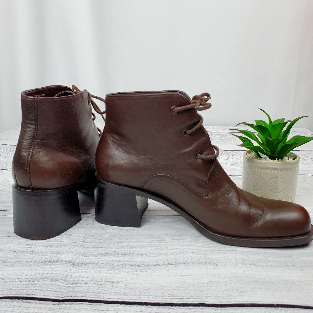 {Etienne Aigner} Brown Brandy Leather Ankle Boots